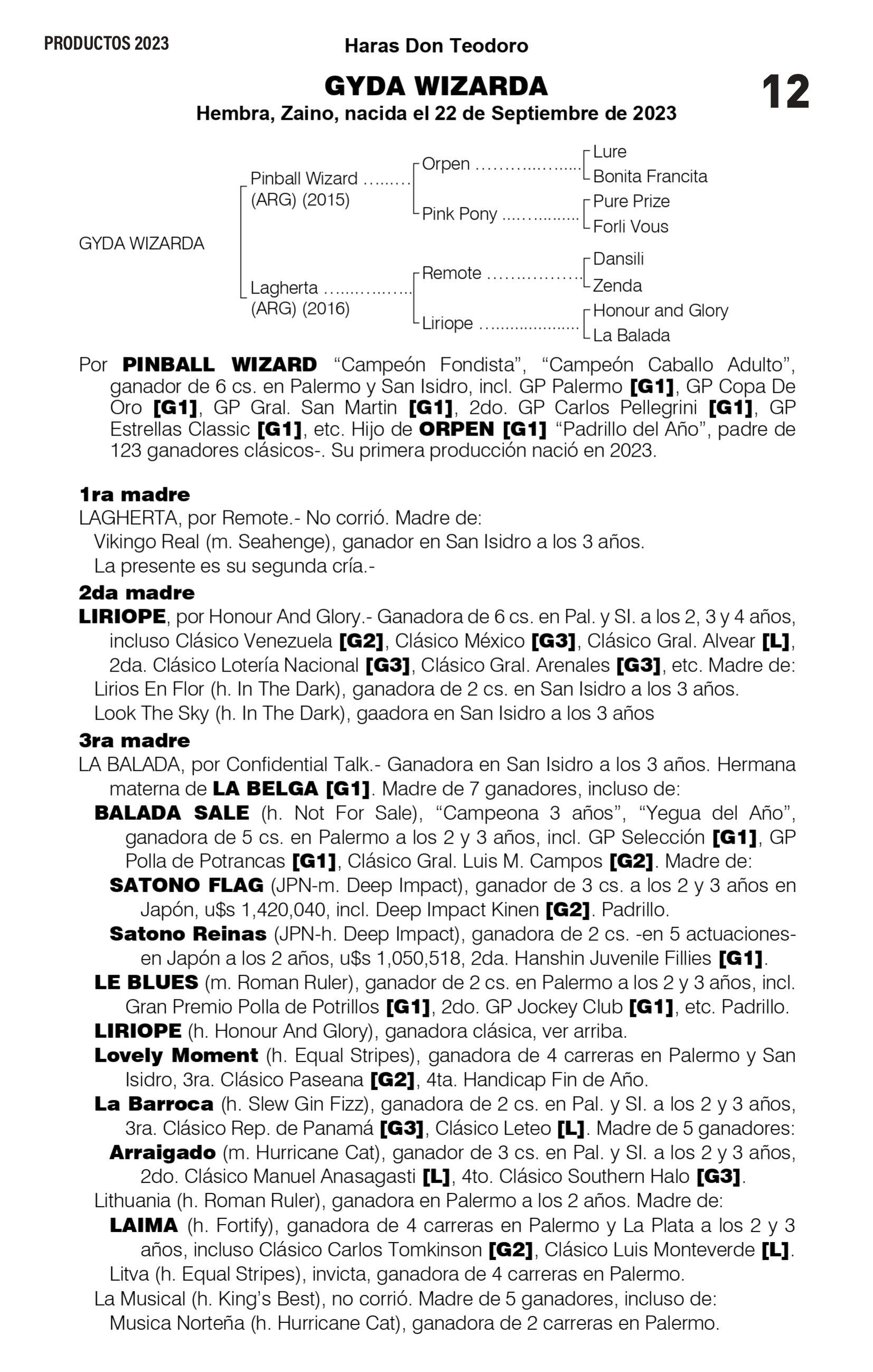 Pedigree GYDA WIZARDA