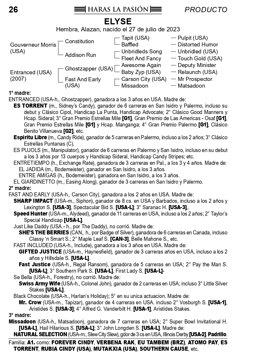Pedigree ELYSE