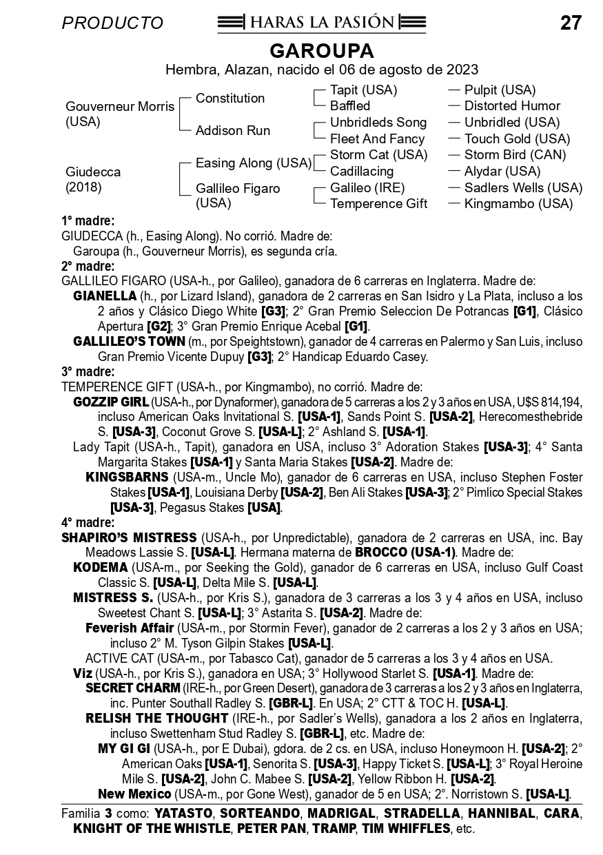 Pedigree GAROUPA