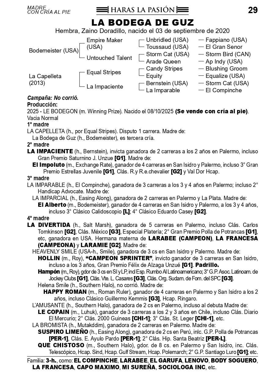 Pedigree LA BODEGA DE GUZ