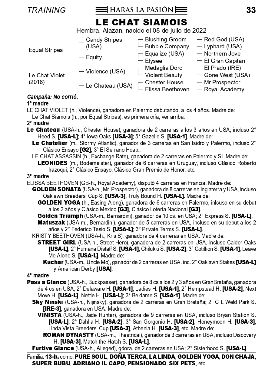 Pedigree LE CHAT SIAMOIS