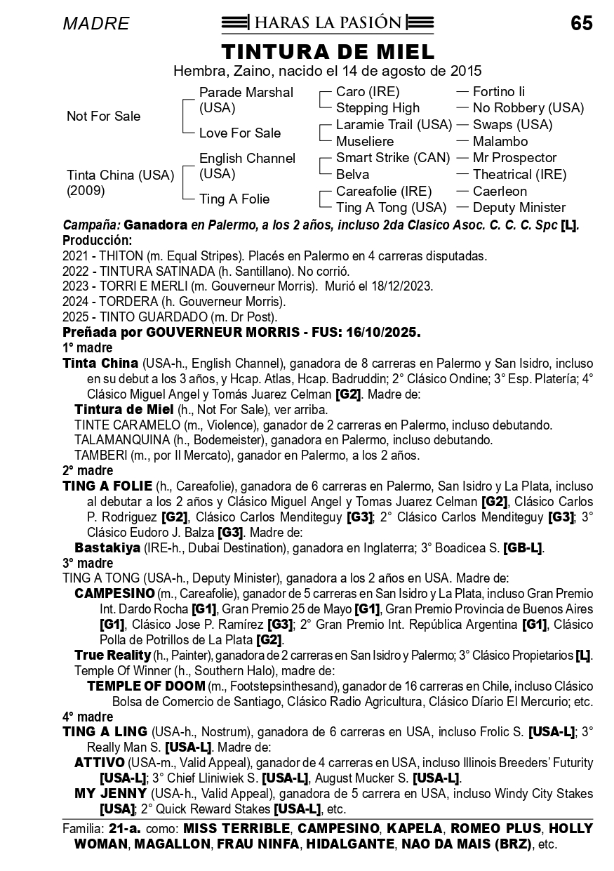 Pedigree TINTURA DE MIEL