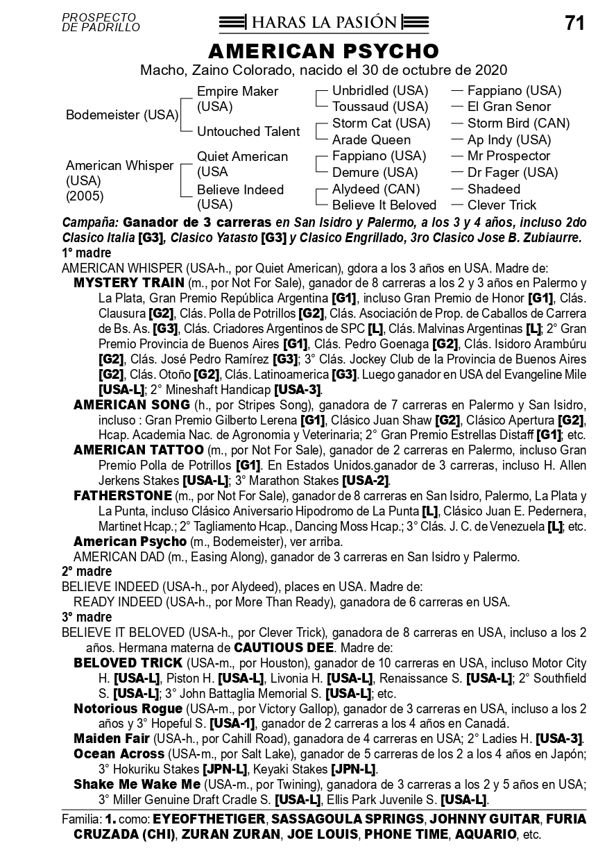 Pedigree AMERICAN PSYCHO