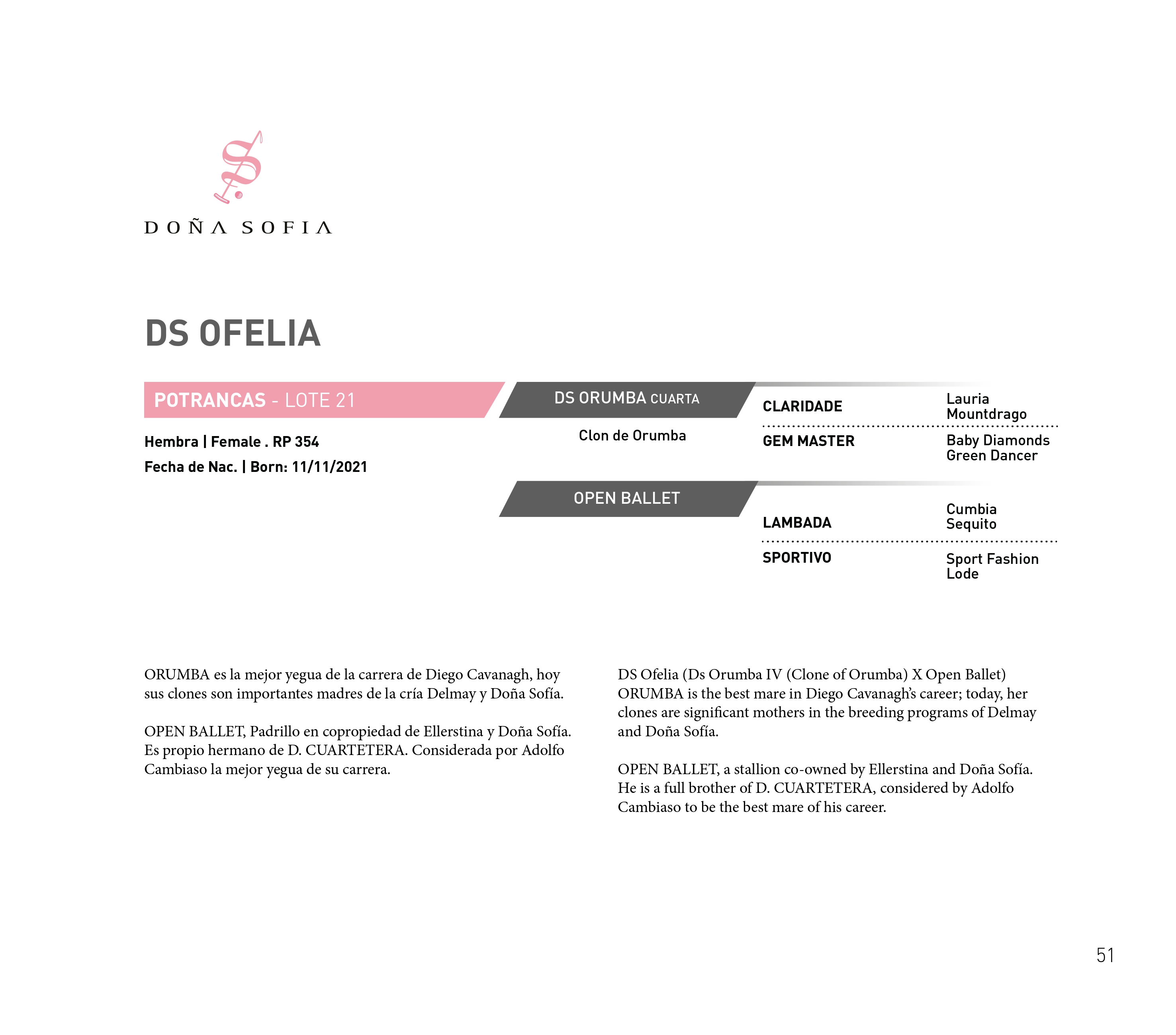 Pedigree DS OFELIA