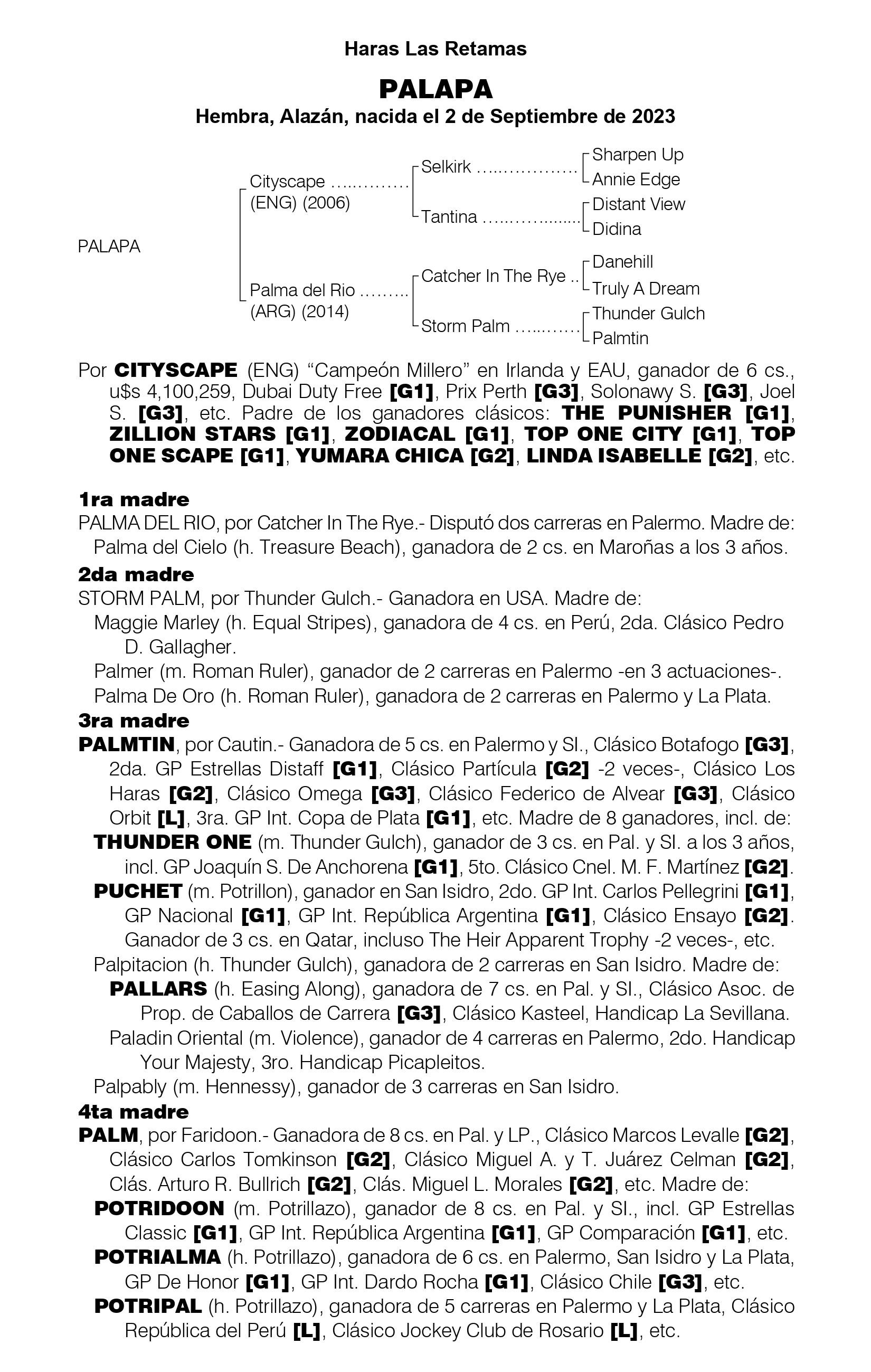 Pedigree PALAPA
