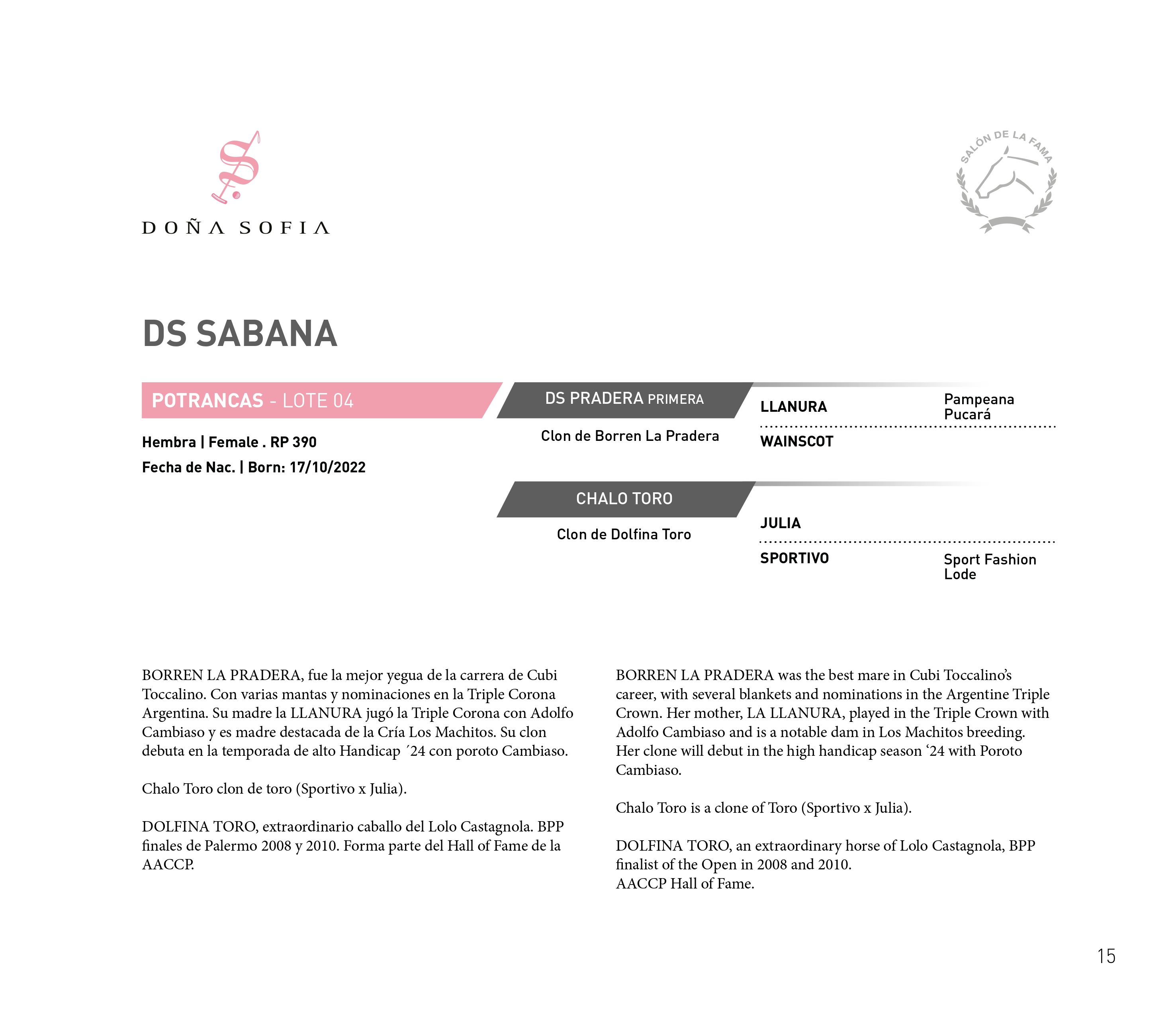 Pedigree DS SABANA