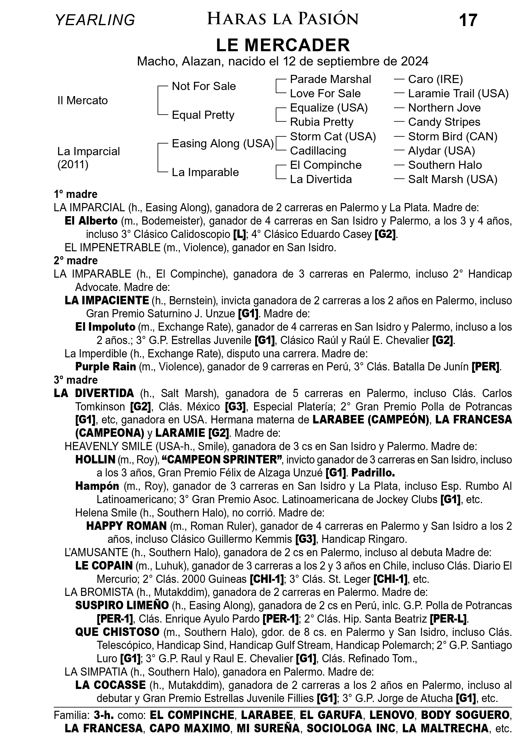 Pedigree LE MERCADER