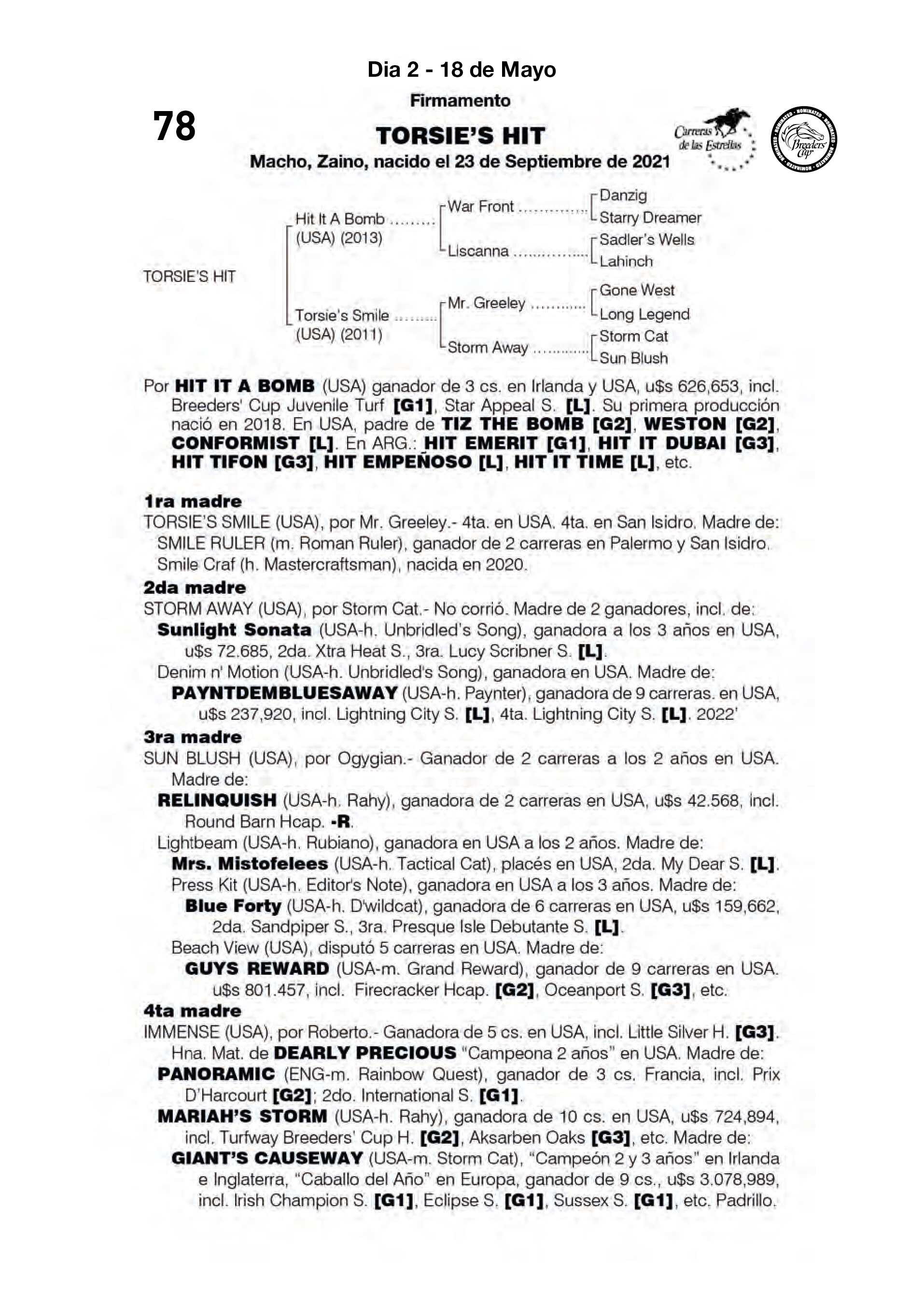 Pedigree TORSIE'S HIT