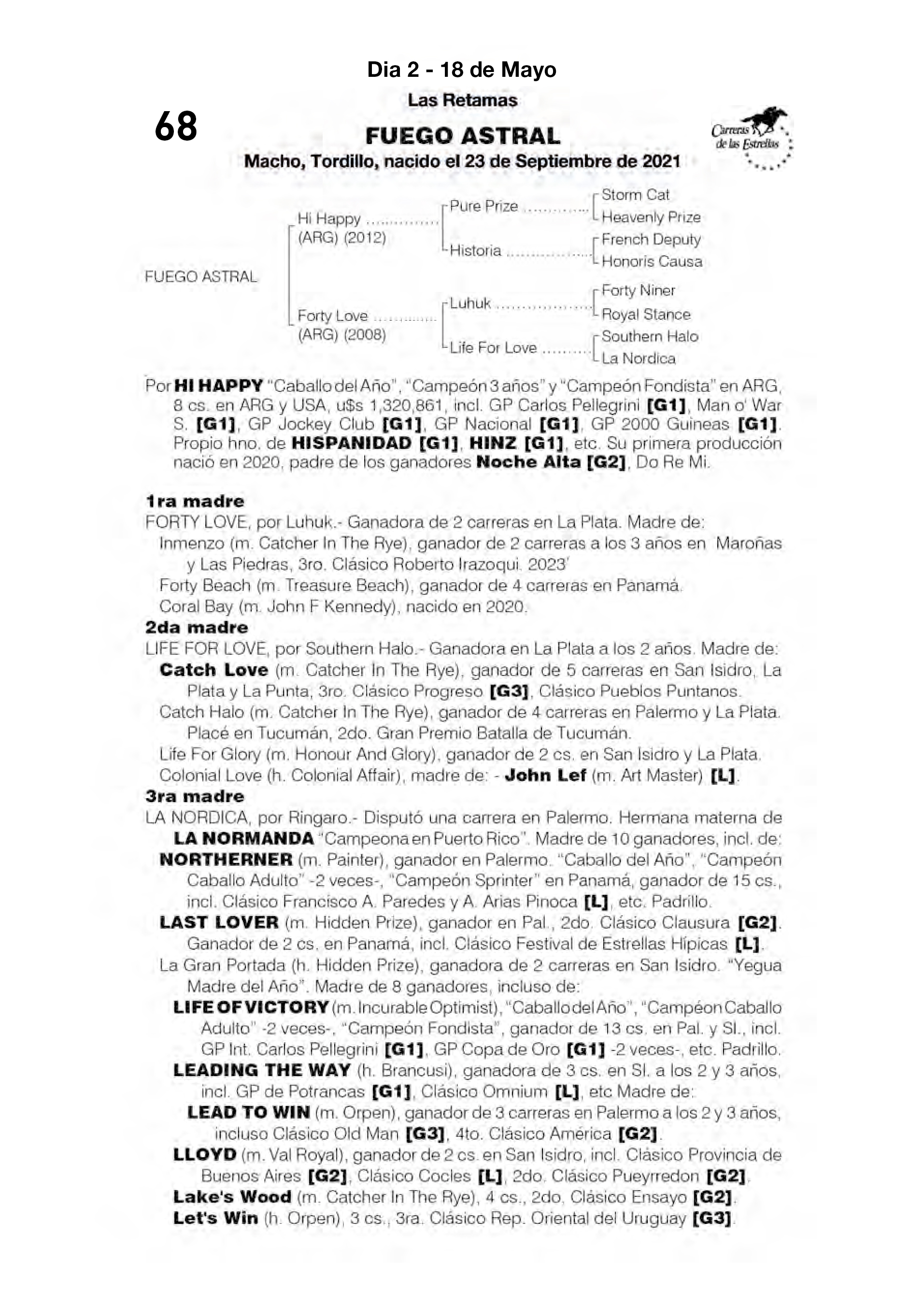 Pedigree FUEGO ASTRAL