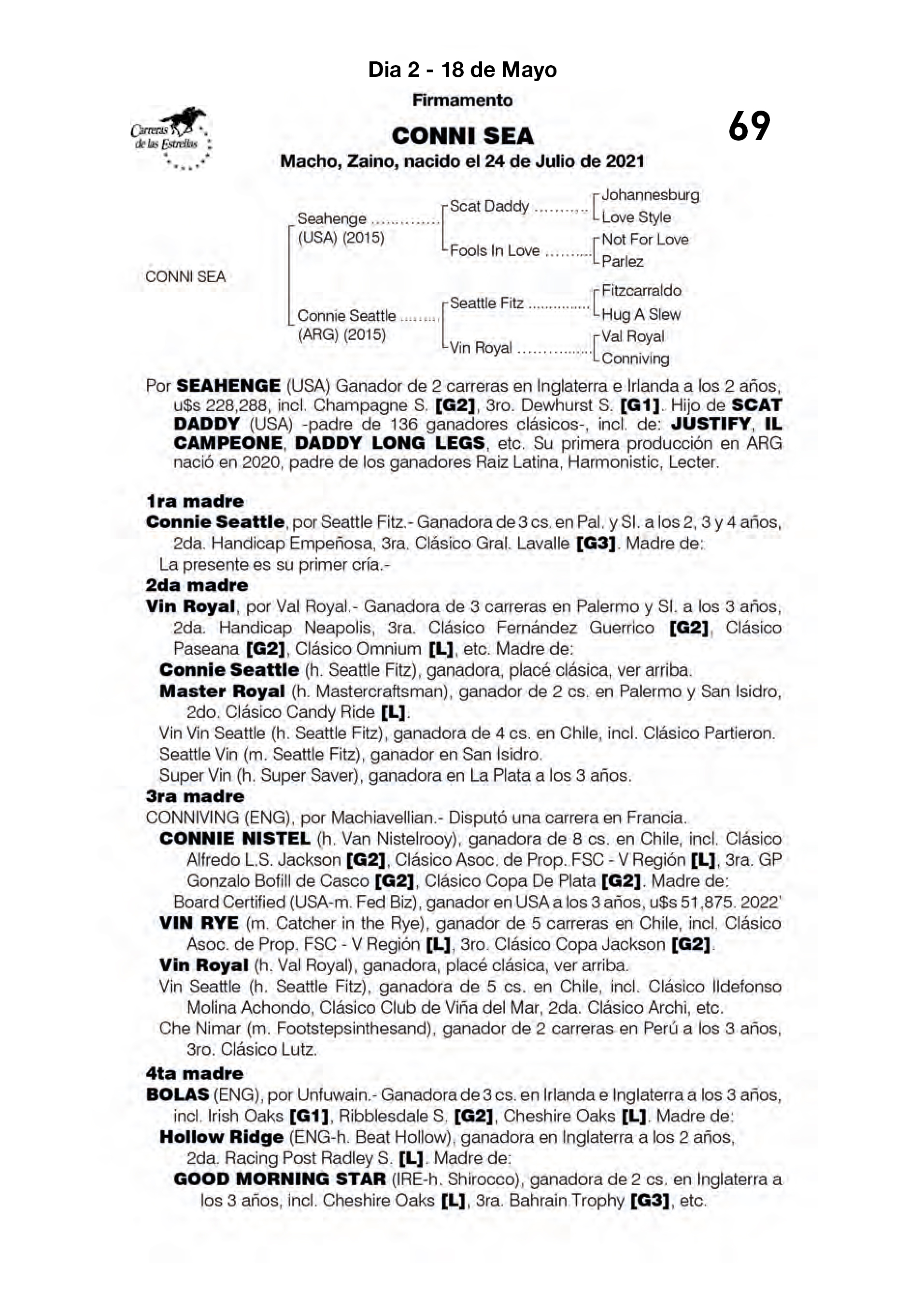 Pedigree CONNI SEA