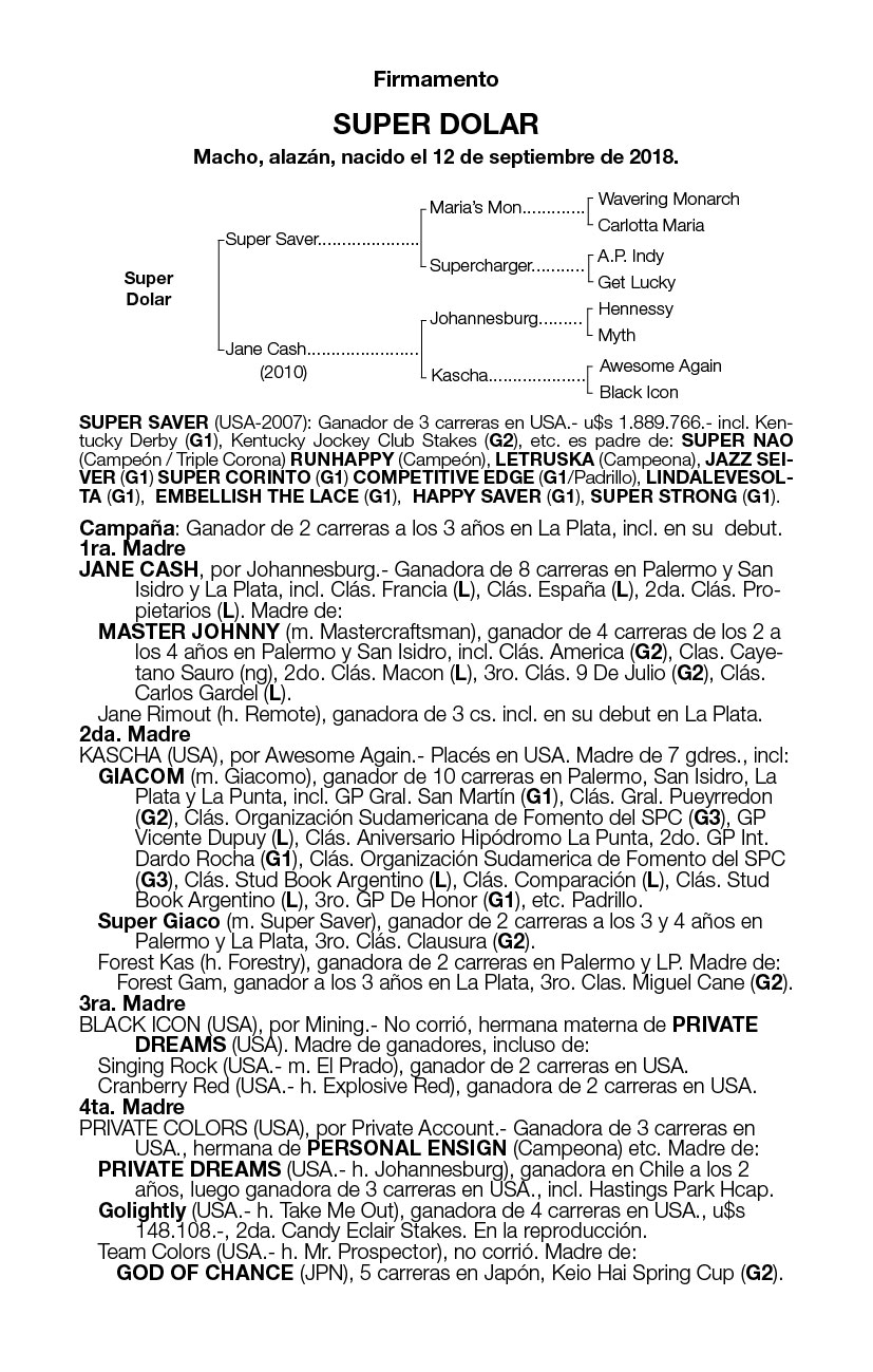 Pedigree SUPER DOLAR