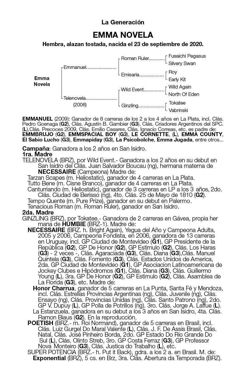 Pedigree EMMA NOVELA