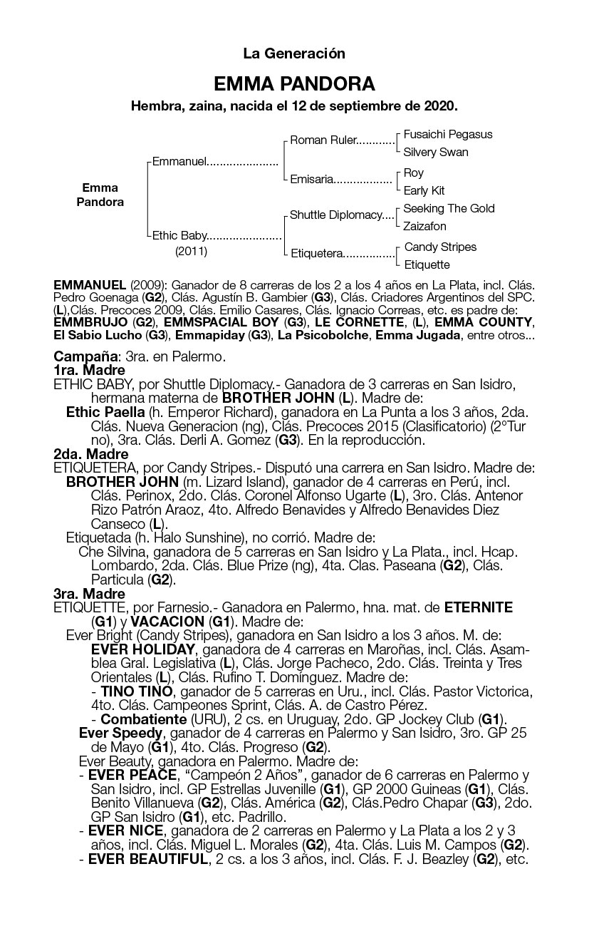 Pedigree EMMA PANDORA