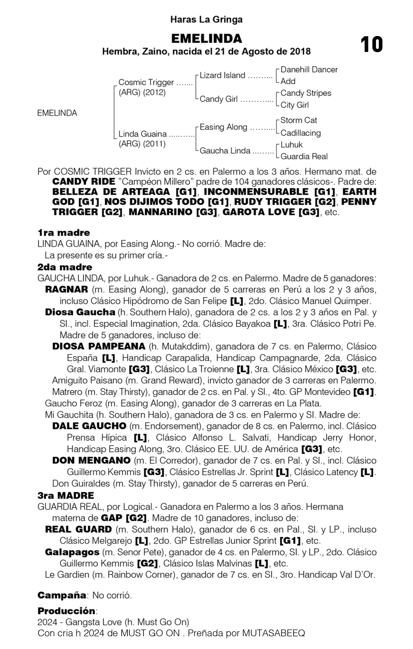 Pedigree EMELINDA