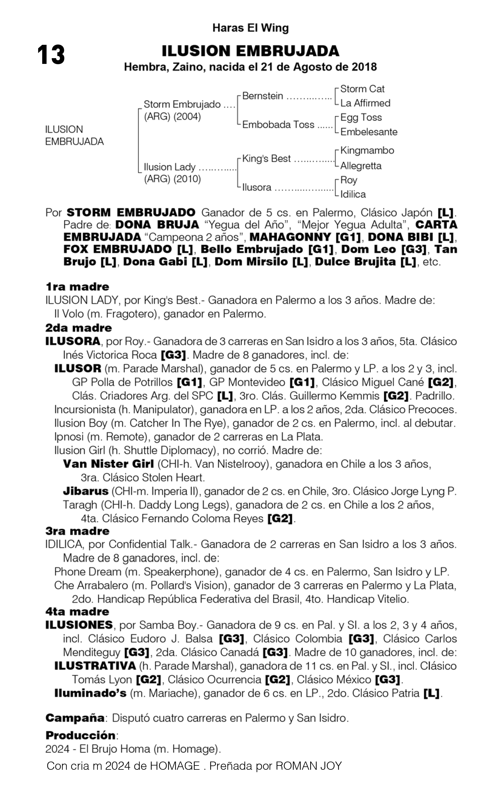 Pedigree ILUSION EMBRUJADA