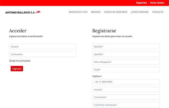 Captura del paso 2: Iniciá sesión o registrate
