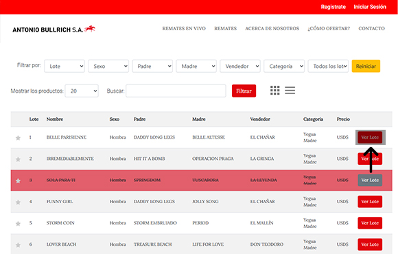 Captura del paso 4: Seleccioná el lote